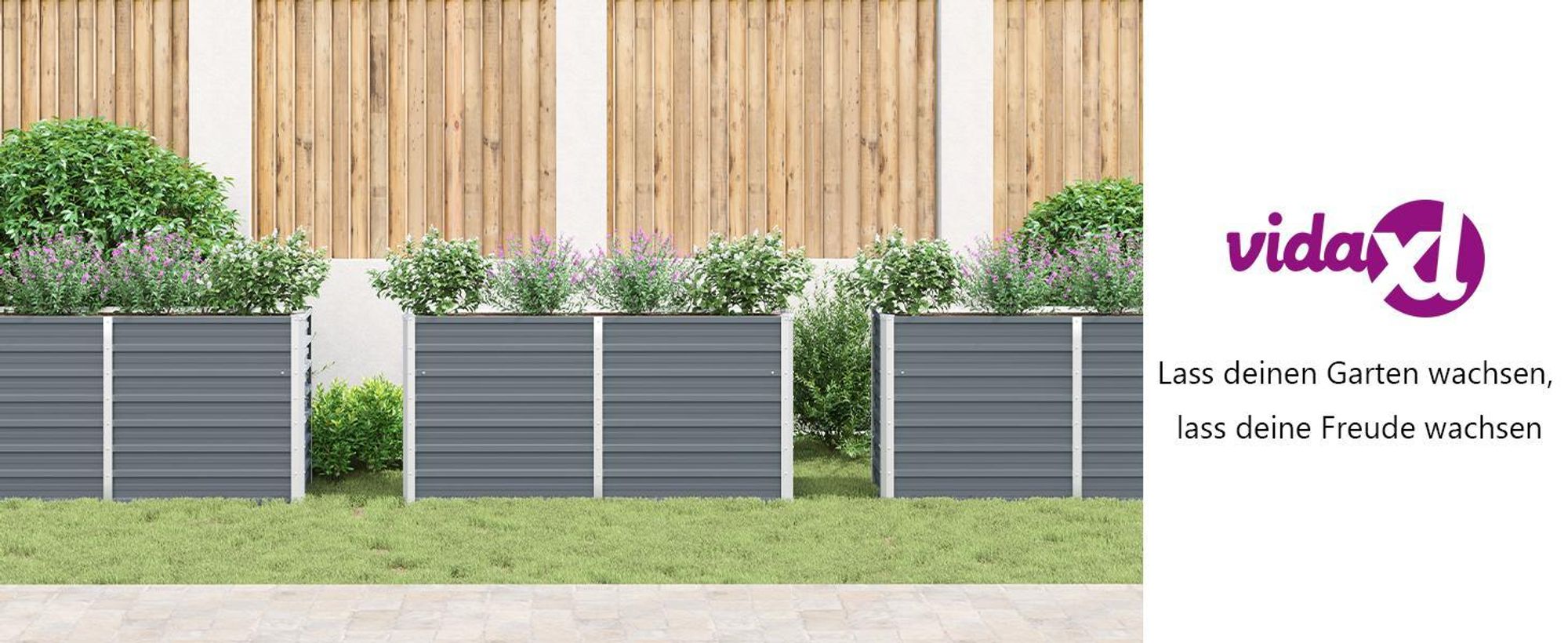 vidaXL Garten-Hochbeet Verzinkter Stahl 160x40x77 cm Grau