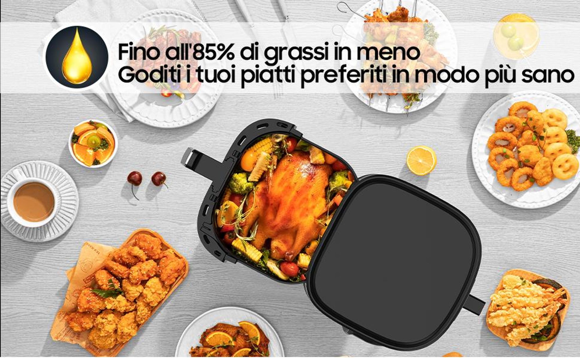 Airfryer AF625A Airfryer XL 6,5 l, senza olio, display digitale, 8 programmi di cottura 80 - 200 °C