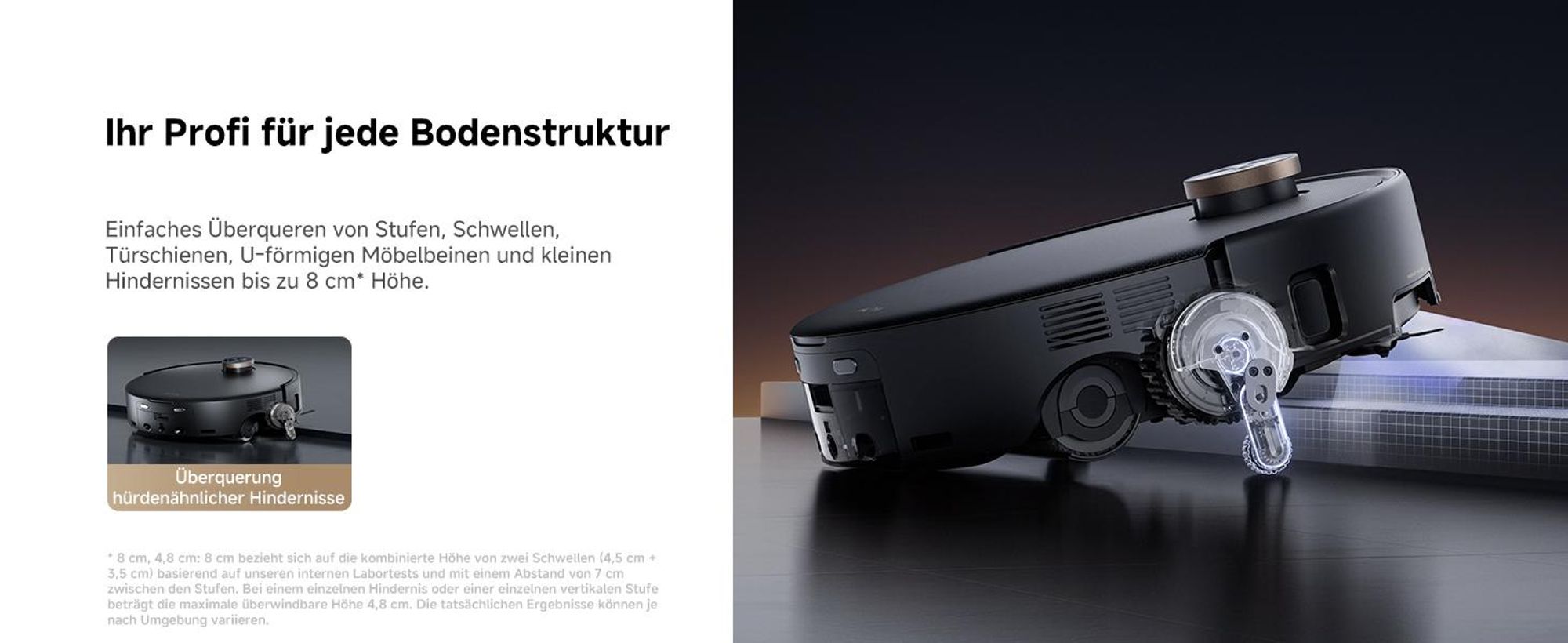 MOVA Z60 Ultra Roller Complete Saugroboter 28.000 Pa, HydroForce™ Hochdruck-Wischen, AutoShield™ Teppichschutz, StepMaster™ 2.0, FlexScope™ Navigation