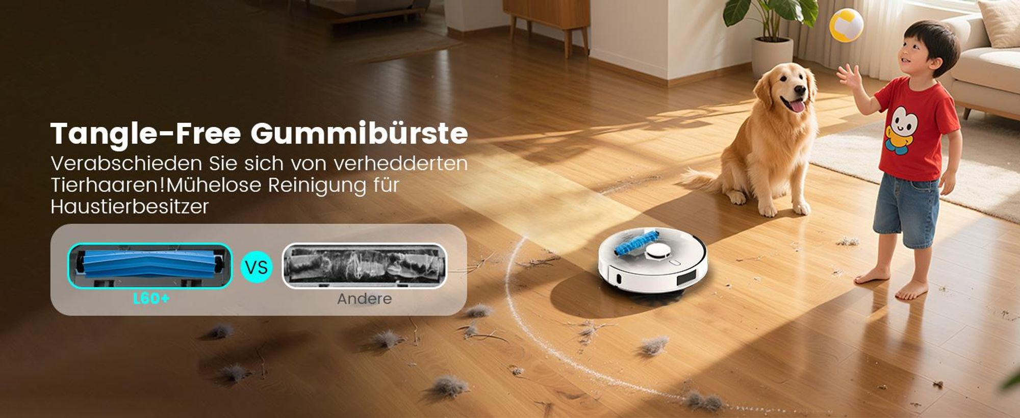 AIRROBO L60+ Staubsauger Roboter Saugroboter mit Wischfunktion, Auto-Staubentleerung, LiDAR-Navigation, 12000Pa, für Teppiche und Tierhaare