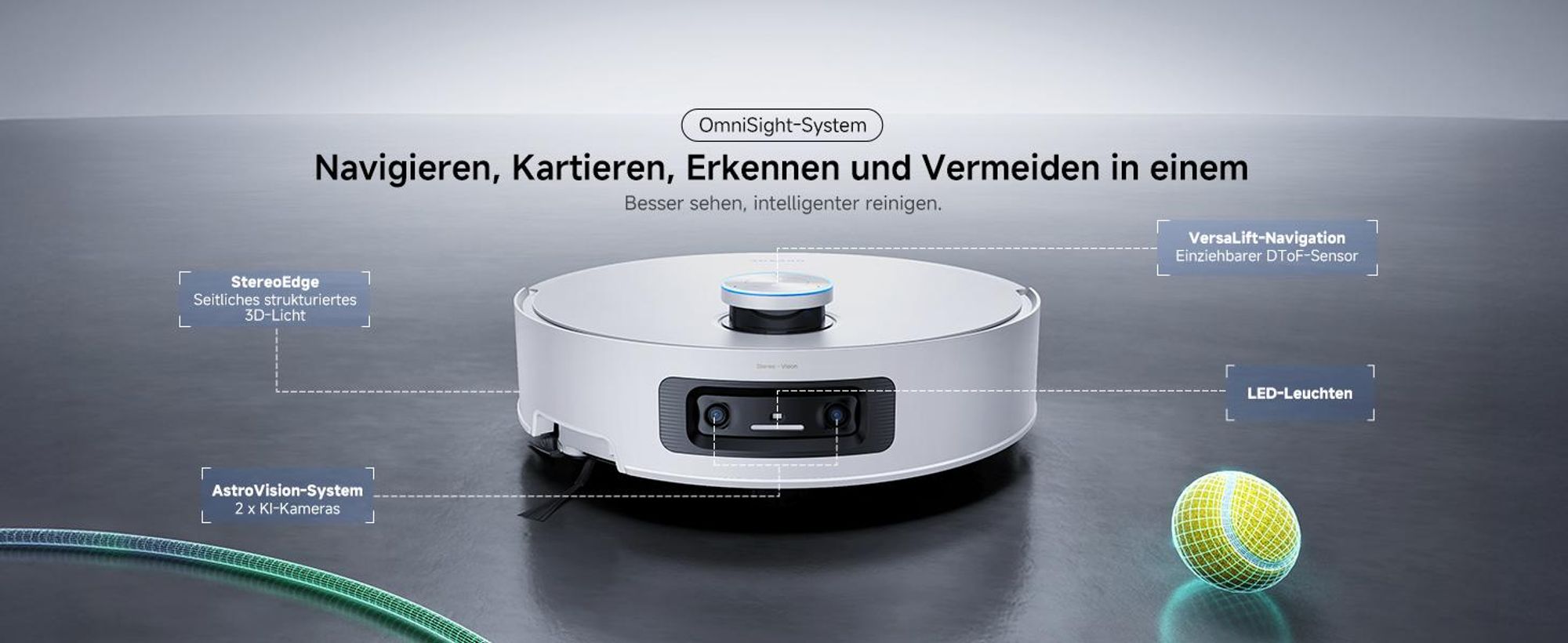Dreame Aqua10 Ultra Track Complete Roboter Staubsauger,25KPa,100°C Wasserwäsche,Ausziehbarem Mopp,0 Tangle,KI-Navigation,All-in-One Dock,KI-Navigation