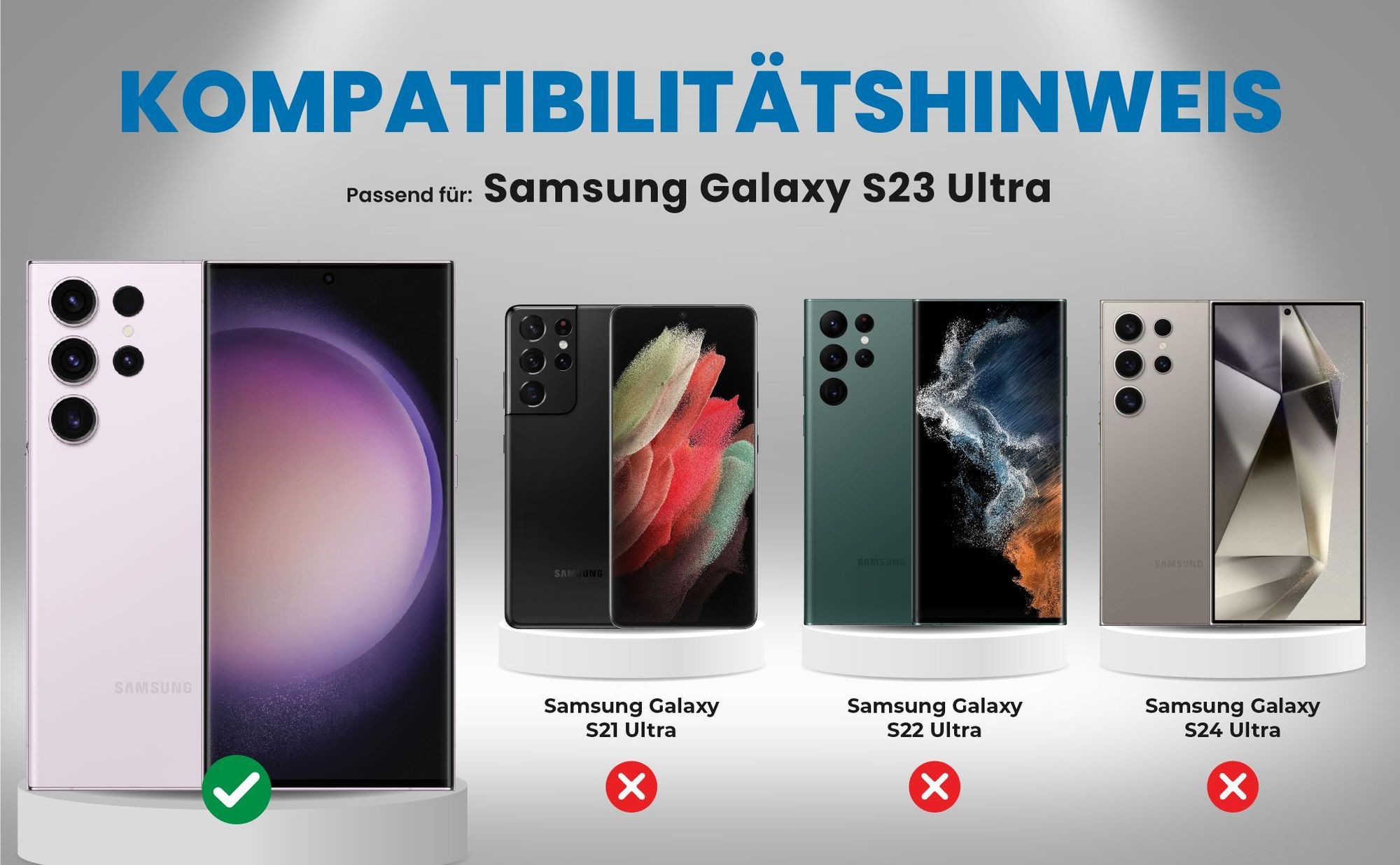 Kompatibilitätshinweise Hülle für Samsung Galaxy S23 Ultra