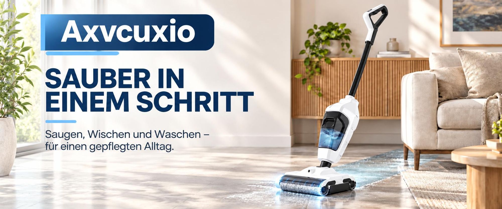 3-in-1 Akku-Wischsauger,Nass- und Trockensauger mit Doppelwalze, bis zu 60 Min. Laufzeit,beidseitige Kantenreinigung,Selbstantrieb und Selbstreinigung