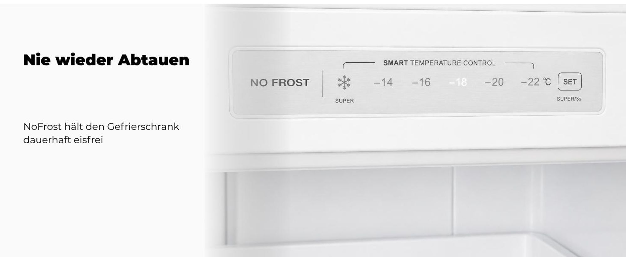 Exquisit Gefrierschrank GS5231-NF-H-040C weiss | 161 l Nutzinhalt | 4*-Gefrieren | Alarm-Funktion | Schnellgefrieren | NoFrost
