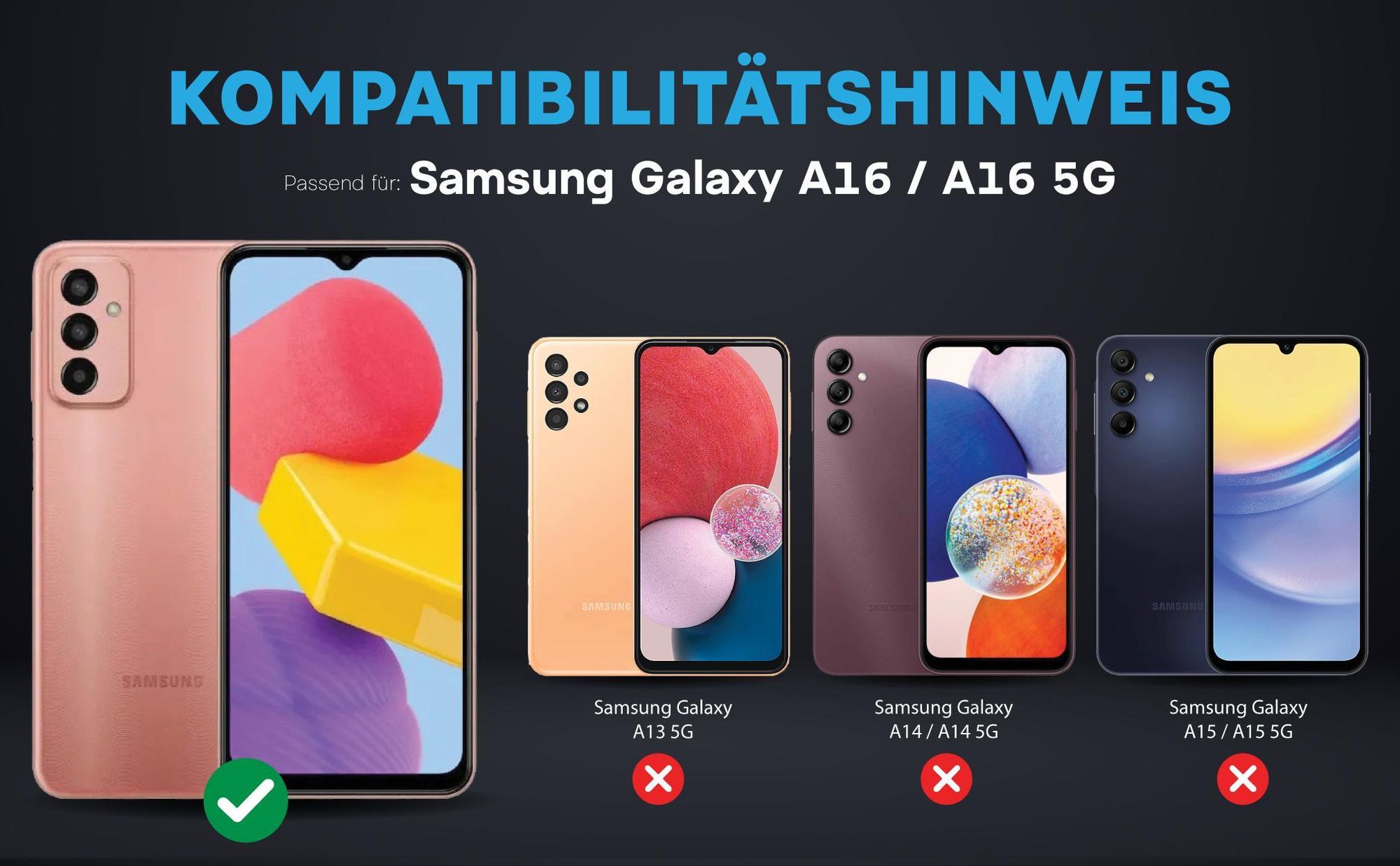 Kompatibilitätshinweise Kameraglas für Samsung Galaxy A16 5G