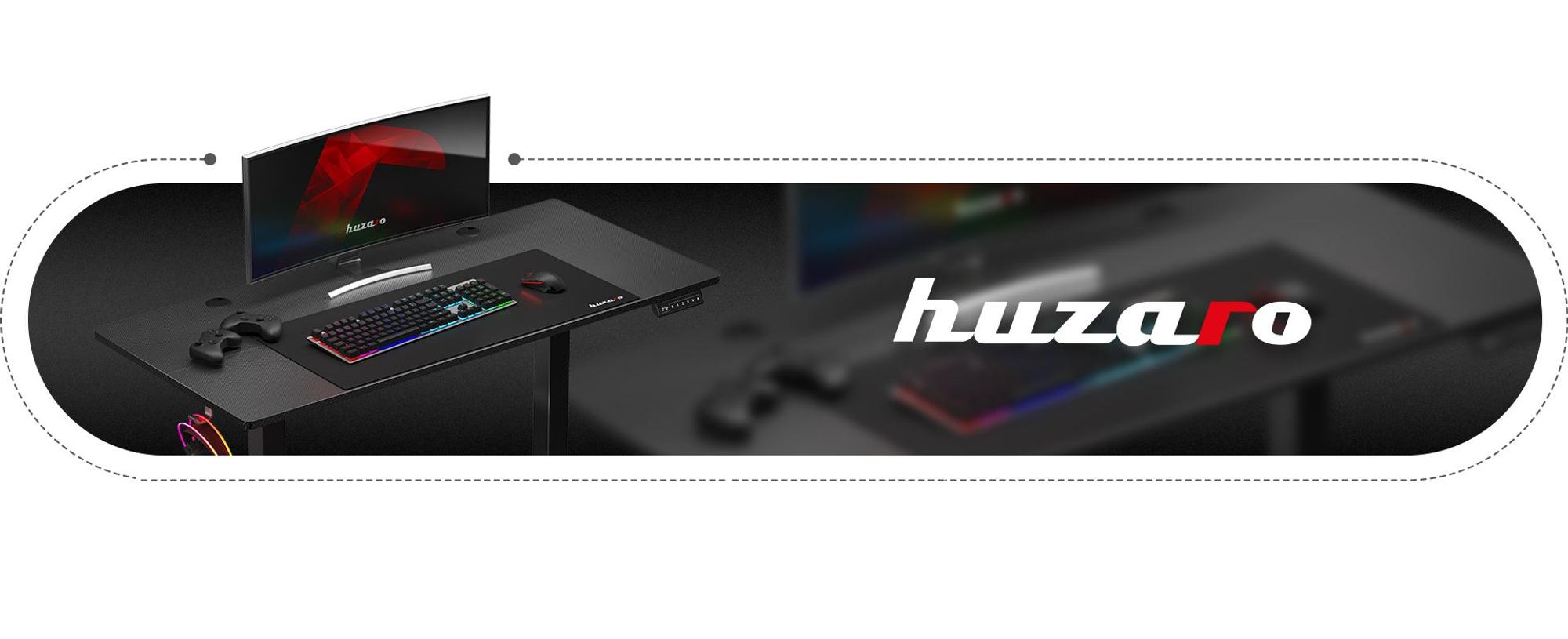 Huzaro Hero 8.2 | Tisch Elektrisch Computertisch Bürotisch Schreibtisch Stehtisch 120 x 60 cm Höhenverstellbarer | Stufenlos verstellbar | Schwarz