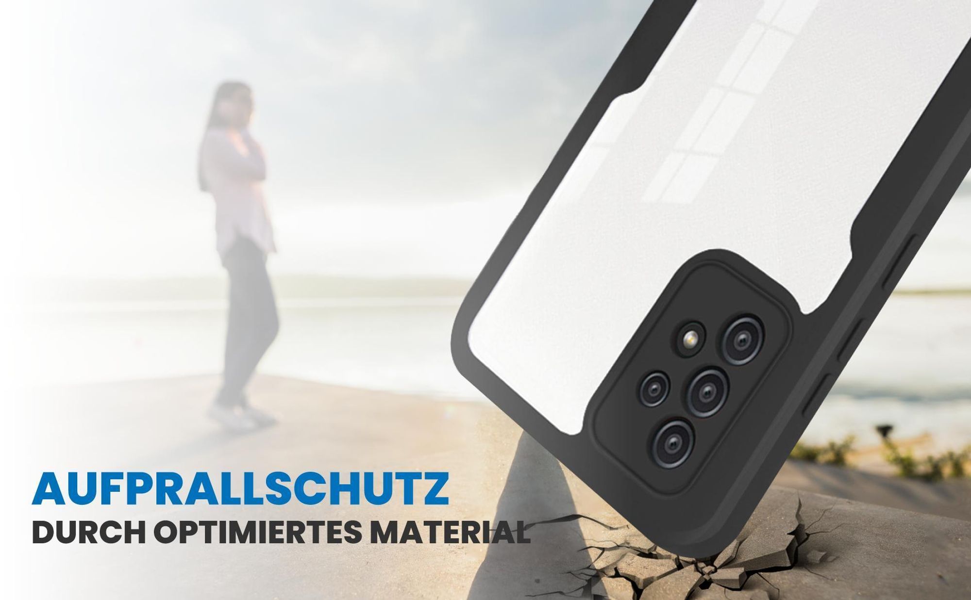 Schwarzes Front Back Cover für Samsung Galaxy A33 5G mit Aufprallschutz