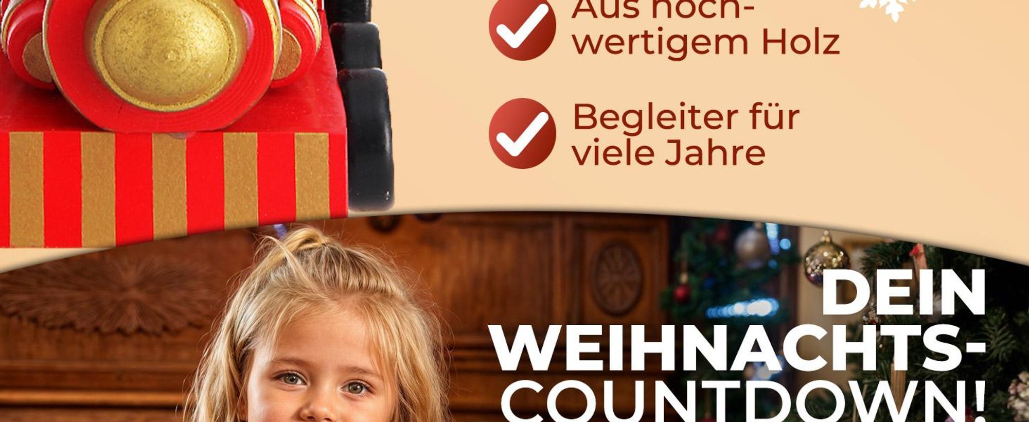 SPIELWERK® Wiederverwendbarer Adventskalender Lokomotive Bunt Bemalt Zum Befüllen 24 Türchen Weihnachten Kinder DIY Weihnachtliche Holz Dekoration