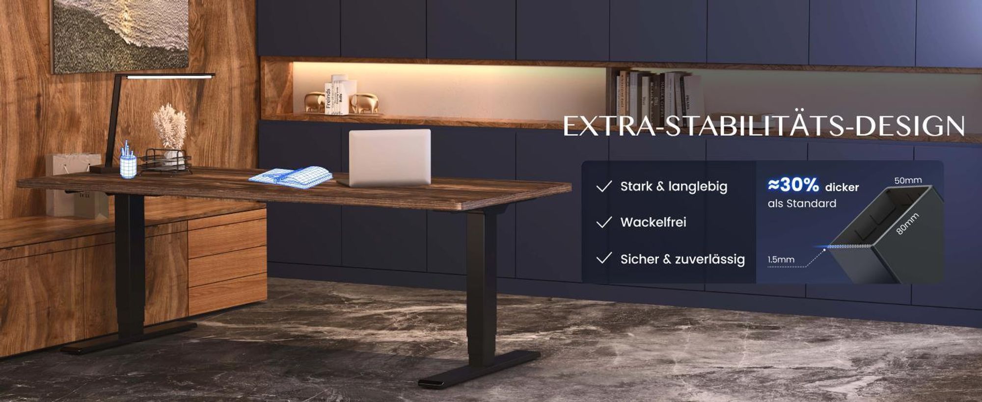 FLEXISPOT E5 Plus Höhenverstellbarer Schreibtisch 160x80cm, Doppelmotor, 25MM EINTEILIGE TISCHPLATTE, USB-Anschluss, 120KG Tragkraft, Ahorn