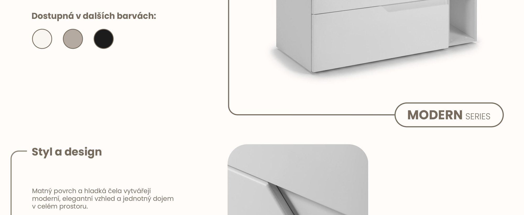 RODAN | Skříňka pod Umyvadlo - Bílá - 100 cm - S Deskou Stolu - 2 Zásuvky - Závěsné - S bočním Regálem - MODERN