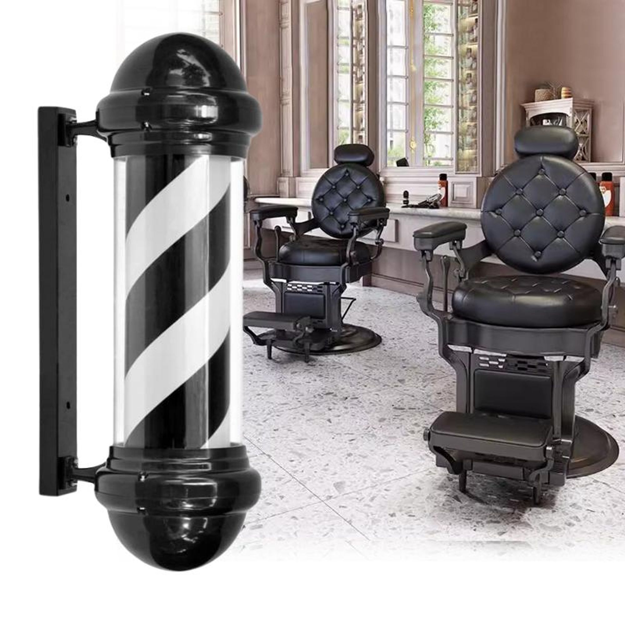 Plafon colonna lampada LED barbershop insegna pubblicitaria salone 124,5 cm