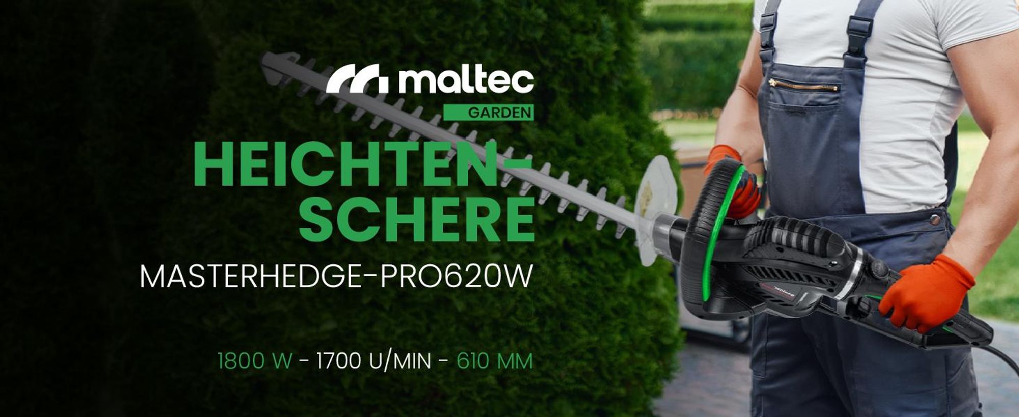 Elektrische Heckenschere 1800W 61cm Schnittlänge Handschutz Schwertschutz Schutzbrille