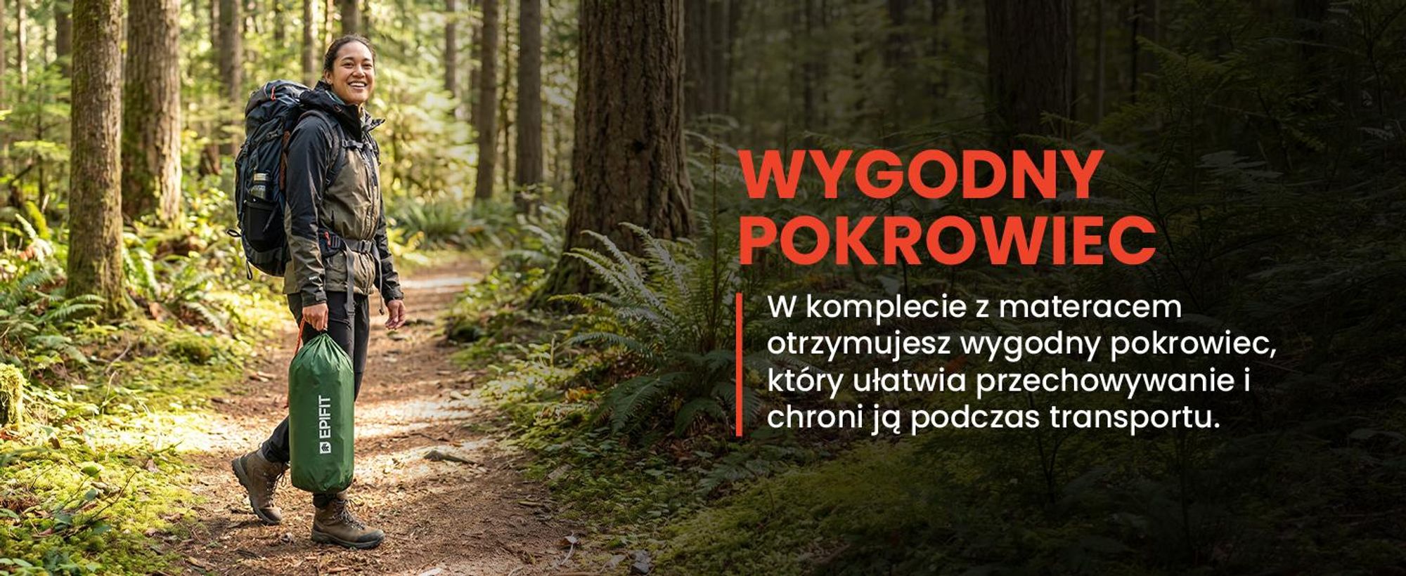 Zielony materac turystyczny samopompujący bardzo lekki