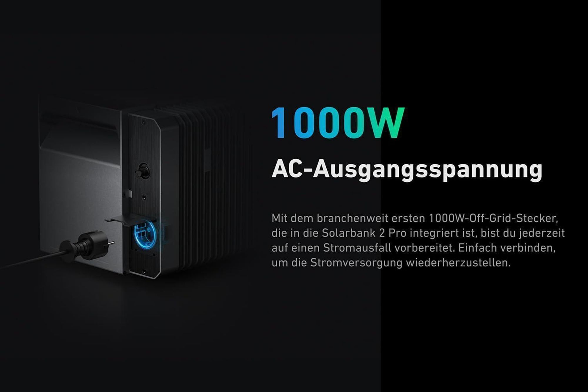 Powerness Balkonkraftwerk mit Speicher, Anker SOLIX E1600 Pro mit 2000W Solarmodule & Anker Smart Meter & 4 Sätze Flachdach Halterung(Schwarz) 0% VAT