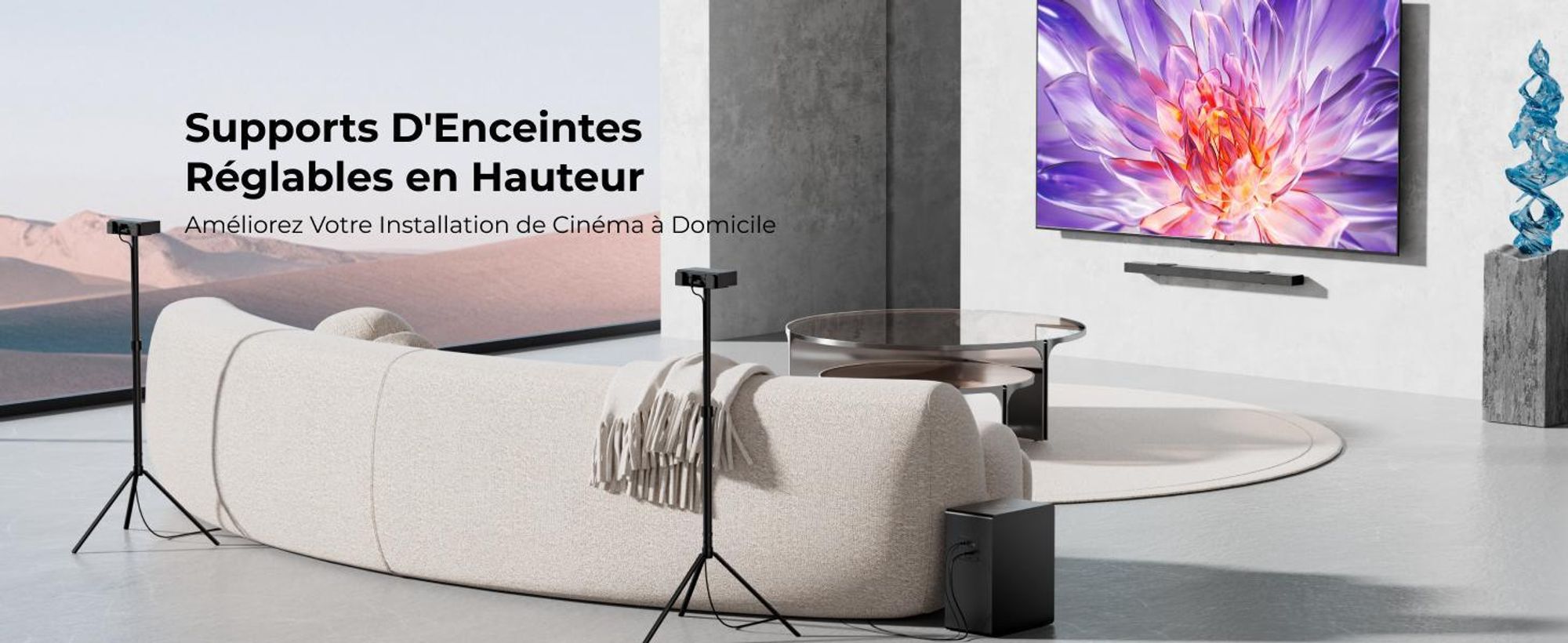 Steady S80 - 1 paire de pieds pour Nova S80 soundbar Pied d'enceinte
