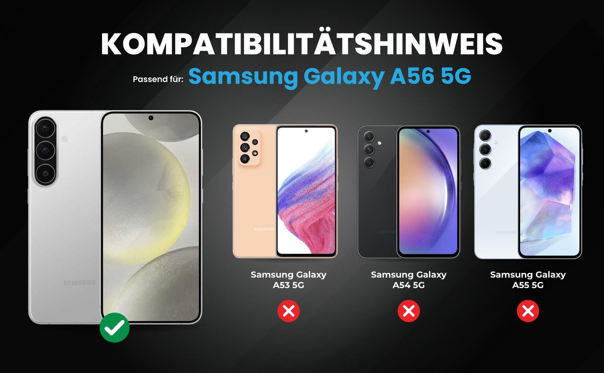 Kompatibilitätshinweise Hülle für Samsung Galaxy A56 5G