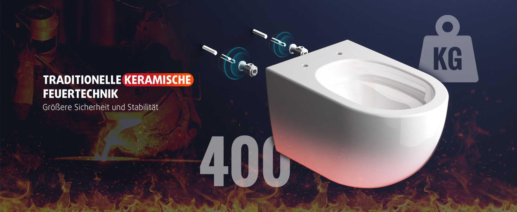 Rainsworth Hänge WC Spülrandlos Toilette - 360° Einloch Superspin Spülung Wand WC, Toilettenbecken Toilettenspülung Geräuscharm