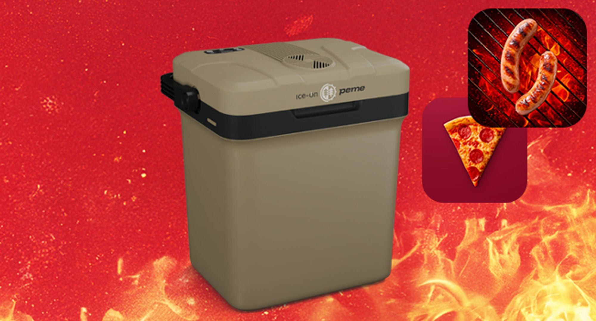 PEME Essential 23L Elektrische Kühlbox - Thermoelektrische Kühltasche Auto PKW LKW Camping Reise Mini Kühlschrank Warmhaltebox Outdoor Khaki Tragbar