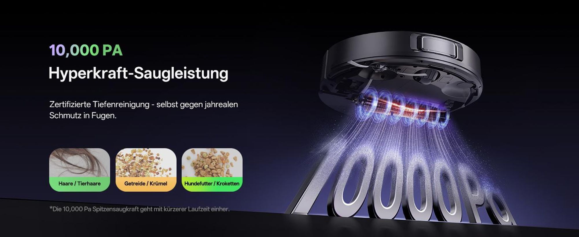 Vactidy Saugroboter W15 3-in-1 Nass Trocken Roboterstaubsauger mit Absaugstation, 10000Pa, 180 min, 4L Riesenbehälter