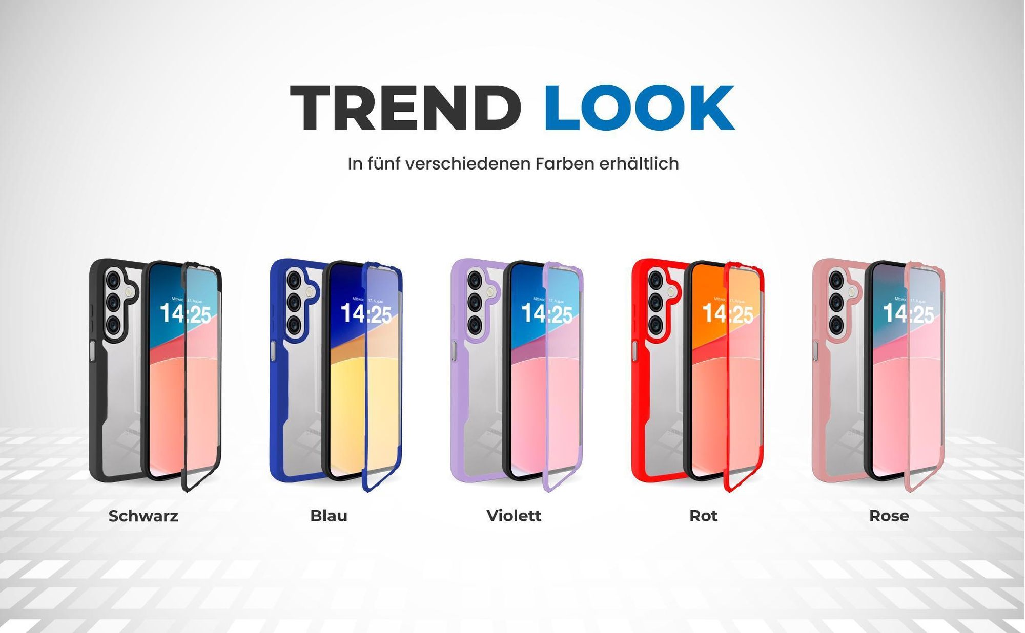 360 Grad Cover Front Back für Samsung Galaxy A26 5G in verschiedenen Farben