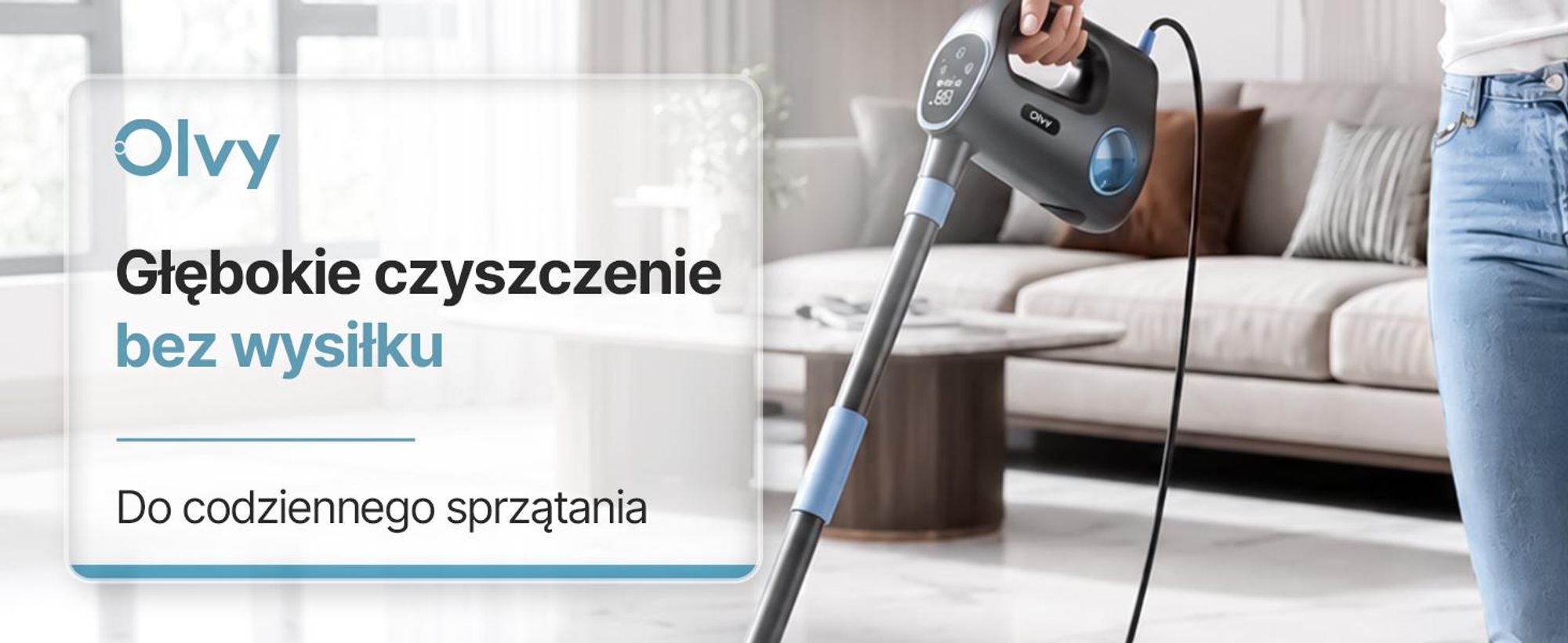 Odkurzacz parowy Olvy 14 w 1 z funkcją mycia i ekranem dotykowym – para o temperaturze 125°C – ręczny odkurzacz parowy do dywanów, sof i twardych podłóg – kabel o długości 5 m