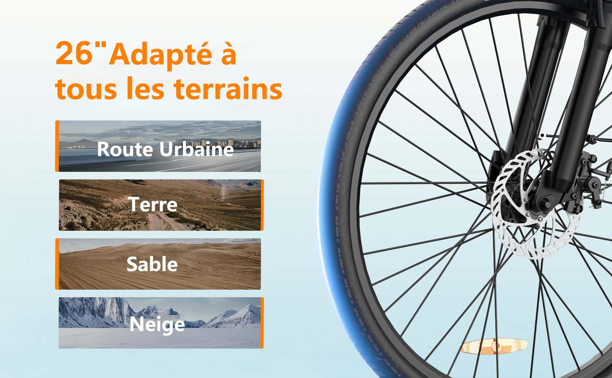Vélo électrique URLIFE E26 - Moteur 250W Batterie 36V 13Ah Pneus De 26 Pouces  Freins à Disque -Blanc