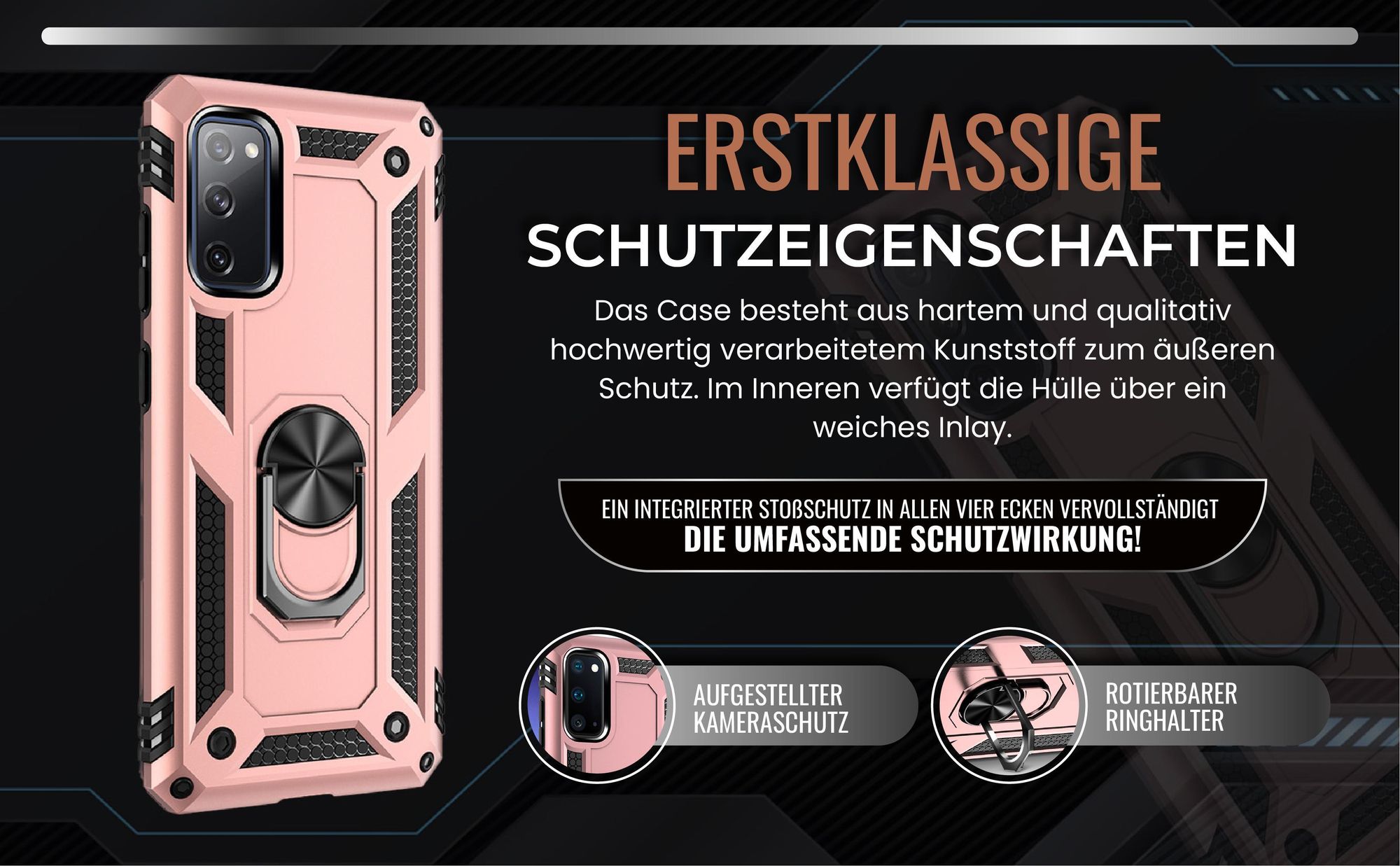 Handycase in Rosegold für Samsung Galaxy S20 FE mit Kameraschutz