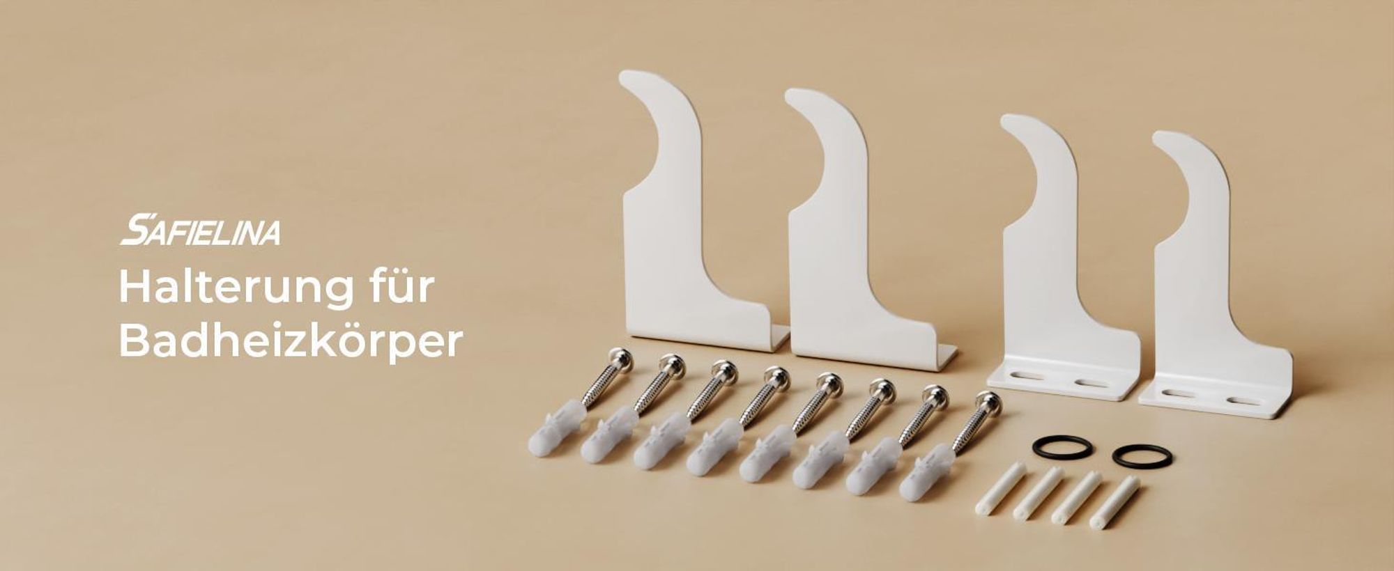 S'AFIELINA Heizkörper Halterung 48 × 88mm Montagematerial Befestigung Satz Montage Set Aufhängung Halter Halterung für Paneel-/Flachheizkörper 3 Stück