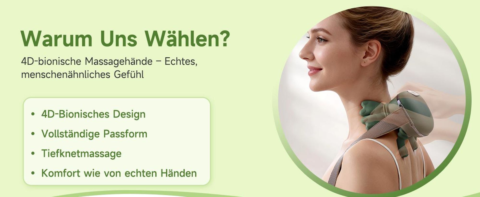 Nackenmassagegerät, Elektrisches 4D Shiatsu Massagegerät, 3 Intensitätsstufen und 2 Heizstufen, Lindert Muskelverspannungen und Ermüdung