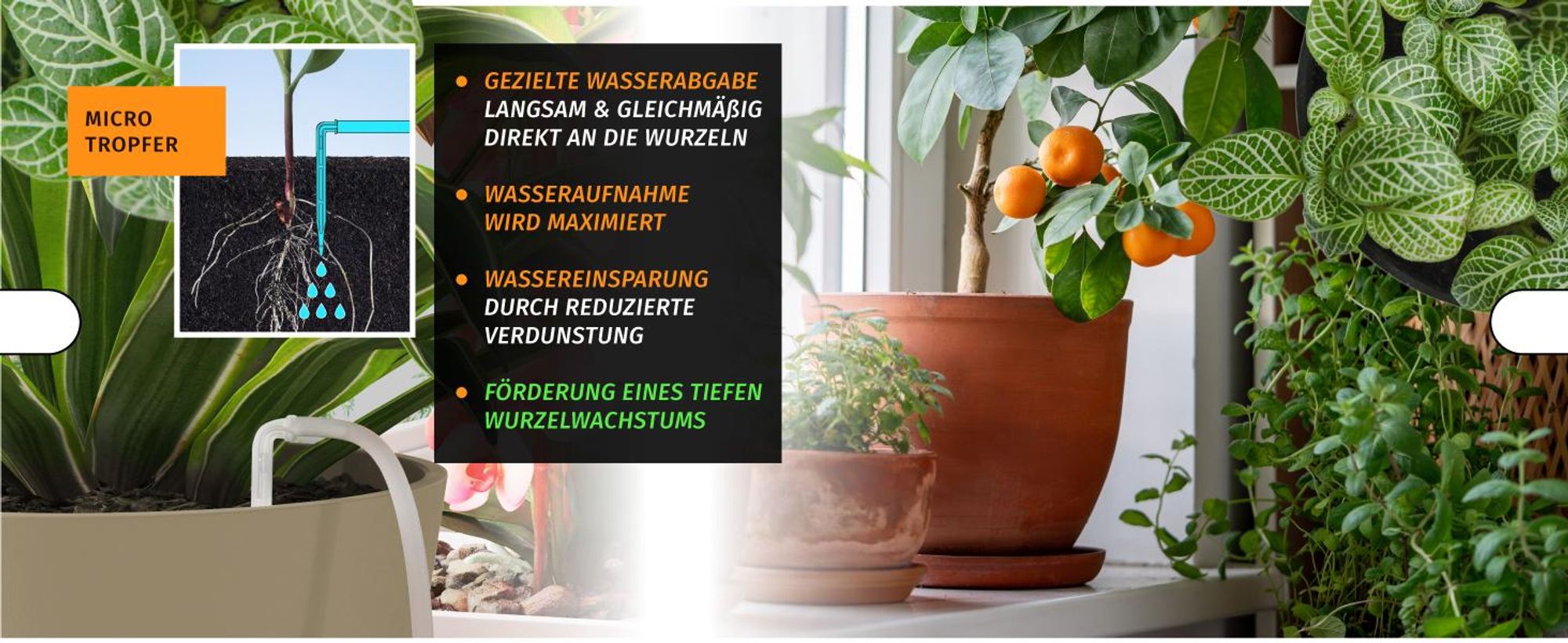 Brandson Solar Bewässerungssystem, Tropfbewässerung solarbetrieben/ akkubetrieben, automatische Bewässerung, für 15 Pflanzen, Balkon/Garten/Terrasse, 15m Schlauch, Micro-Tropfer