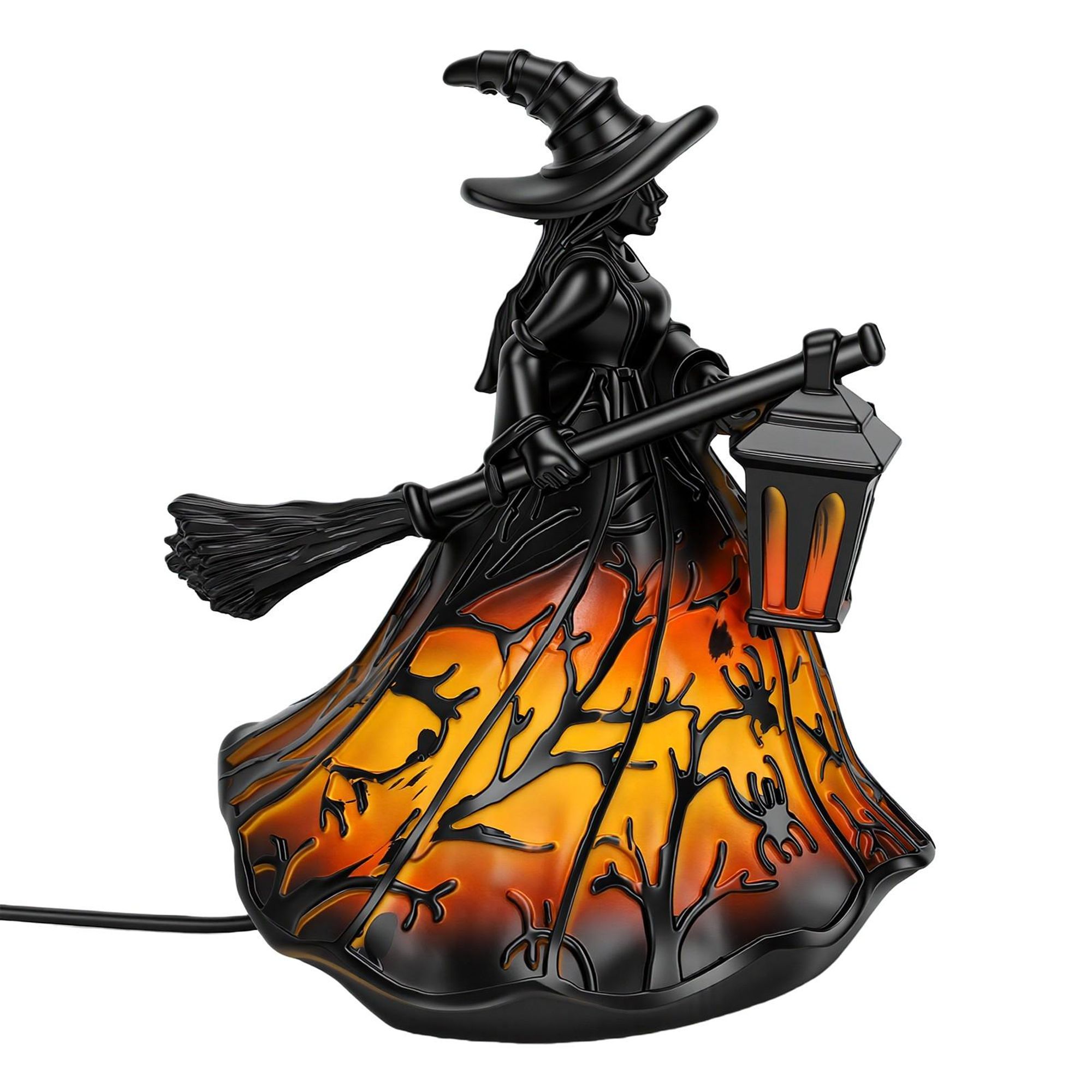 Halloween Hexenlampe Nachtlicht aus Kunstharz, gotisches und gruseliges 3D Nachtlicht, Halloween-Dekoration, für Schlafzimmer, Party, USB-betriebene