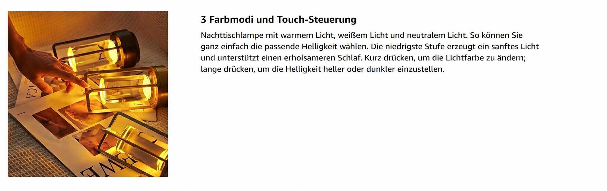Tragbare Metall-Tischlampe für Innen/Außen, Wiederaufladbare Kabellose LED-Lampe, 3-Farben Stufenlos Dimmbar,Restaurant/Schlafzimmer/Bar/Campinglicht