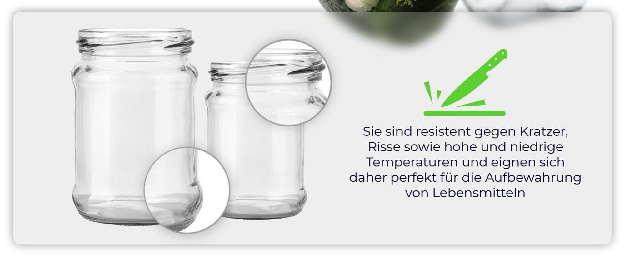 KADAX Einmachgläser Ohne Deckel "Boro", Weckgläser, Einmachglas zum Einlegen, 89 mm, 1.7L, 8 Stück