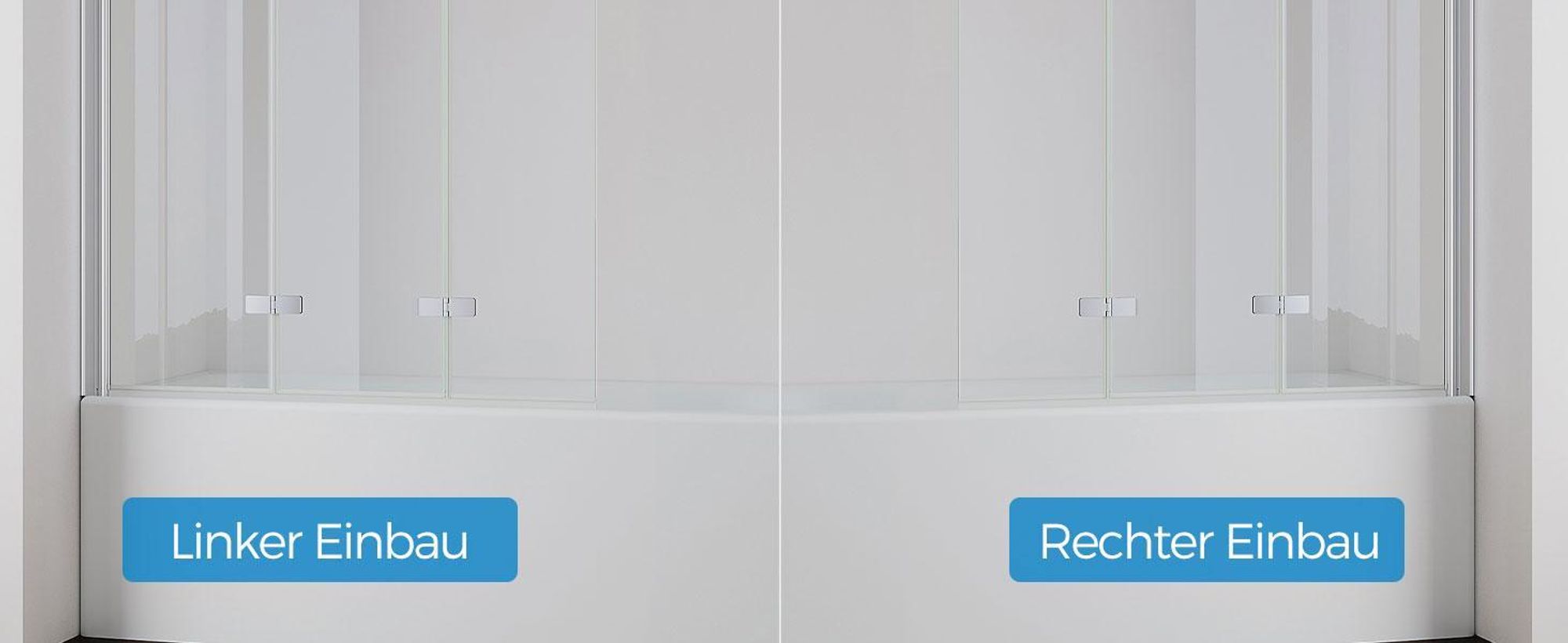 IMPTS Duschwand für Badewanne 140x140cm 3-teilig Faltwand Badewannenaufsatz Faltbar Duschabtrennung 6mm ESG GLAS Badwannenfaltwand Chrom, Klarglas