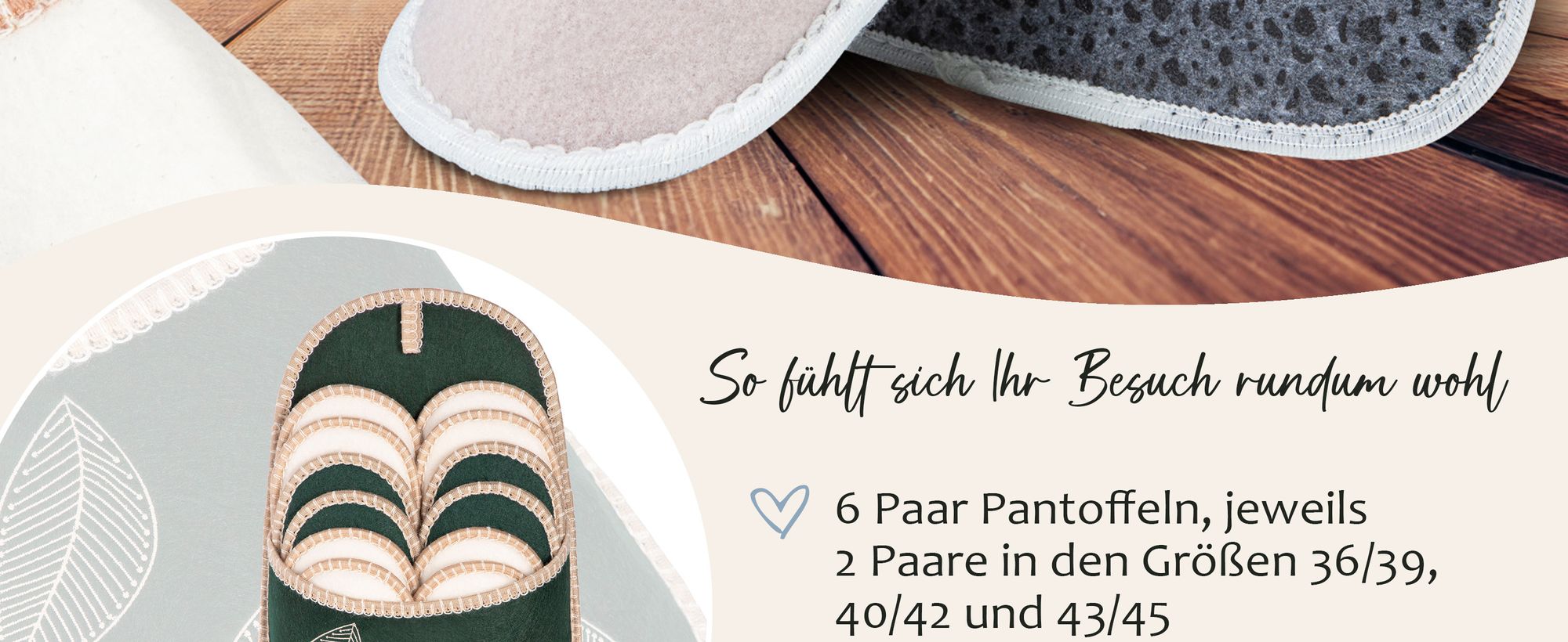 ONVAYA® ABS Gästepantoffel | Blätter | 6er Set | Antirutsch Sohle | Hausschuhe | Filzpantoffel | Gr. 36-45 Gästehausschuhe