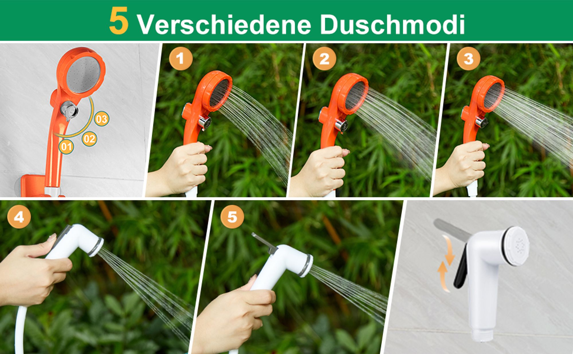 Tragbare Campingdusche Akku mit Pumpe, Camping Dusche Outdoor , Mobile Duschen Außenduschen mit Duschkopf und Schlauch, für Camping Garten Autowaschen