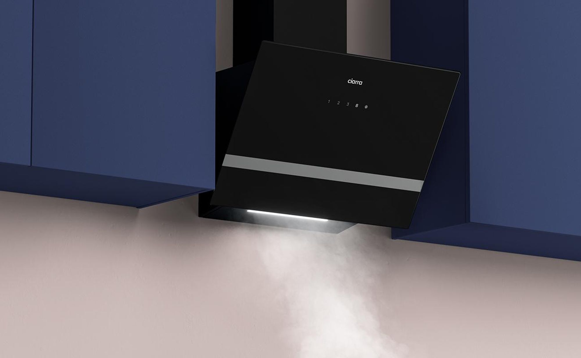 CIARRA Hotte aspirante A+++ 650 m³/h Hotte aspirante 60cm WIFI + APP & Touch Control BOOST VM6736HB
