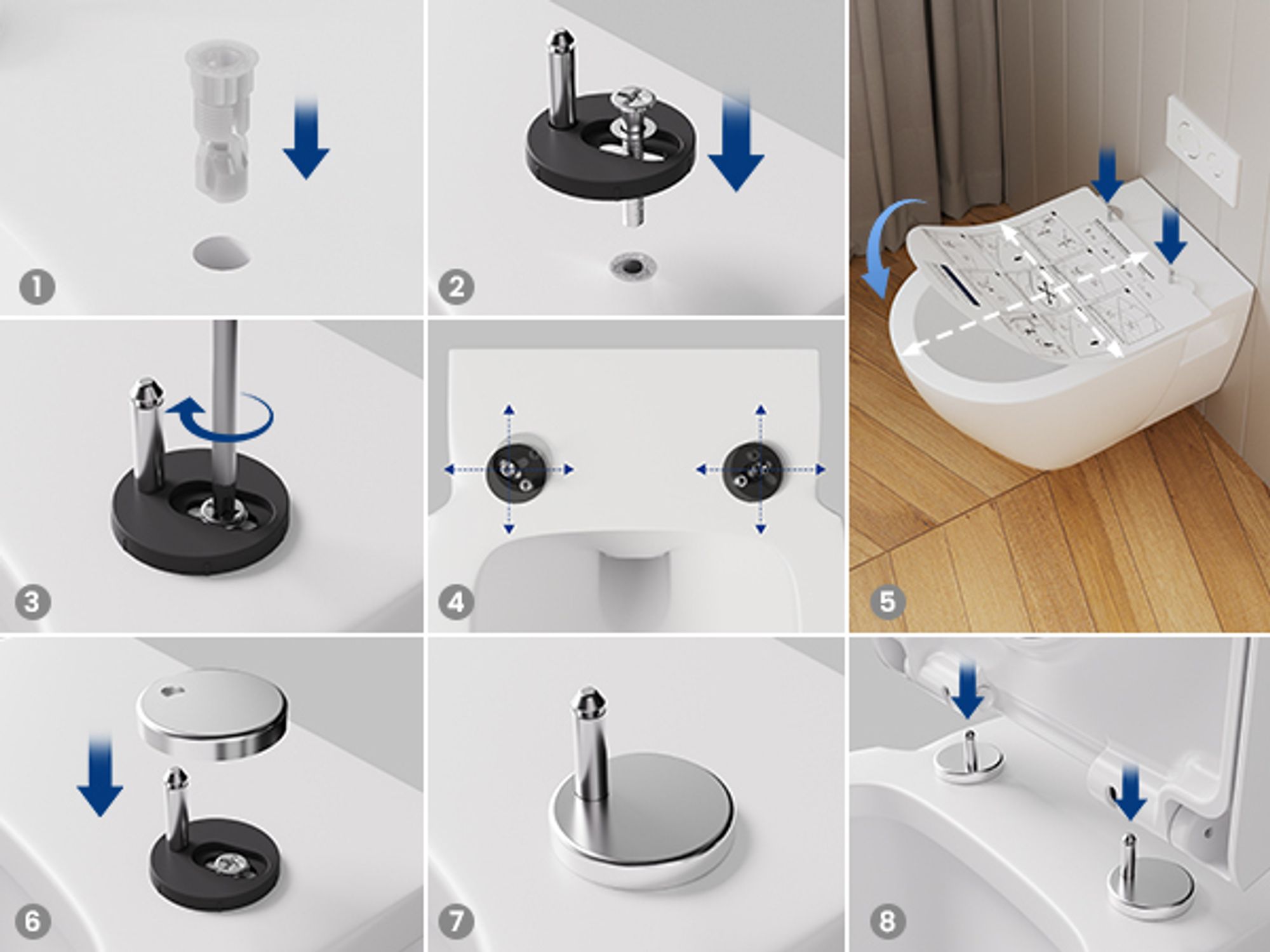 CECIPA WC-Sitz D-Form mit Absenkautomatik, Toilettendeckel aus Duroplast, Klobrille Klositz Klodeckel, Schnelle Demontage, geräuschlos & Weiß