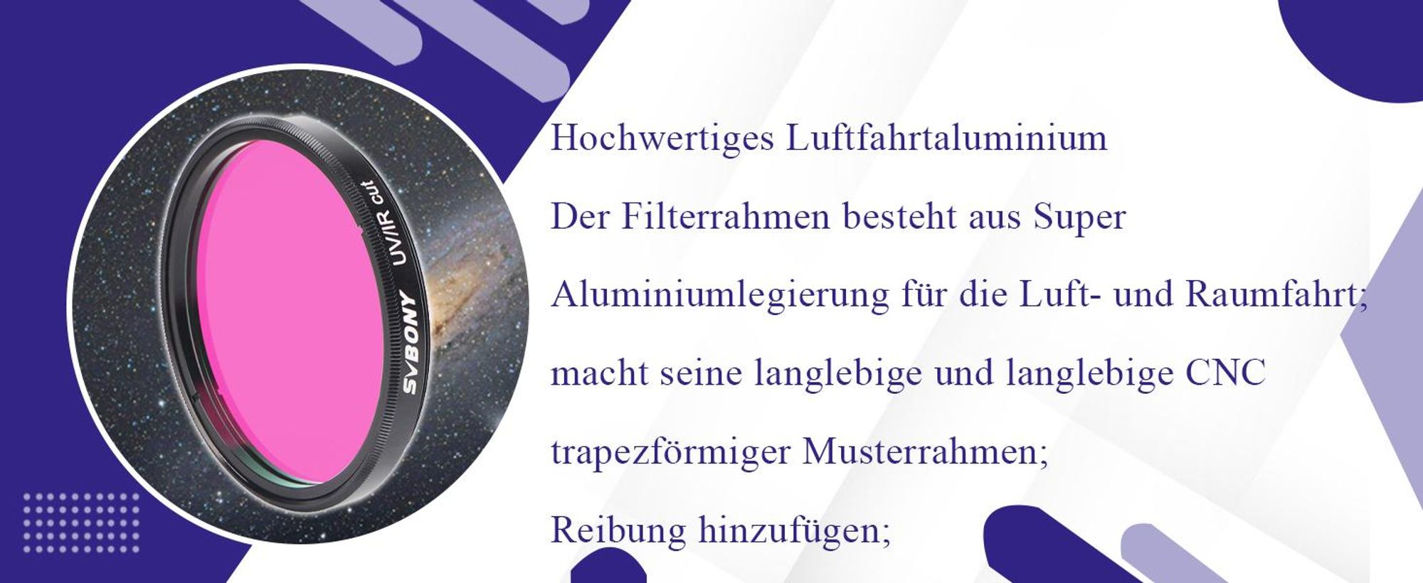 Svbony Filter Infra UV IR Filter mit Niedriger Reflexion und Mehrfachbeschichtung (2in)