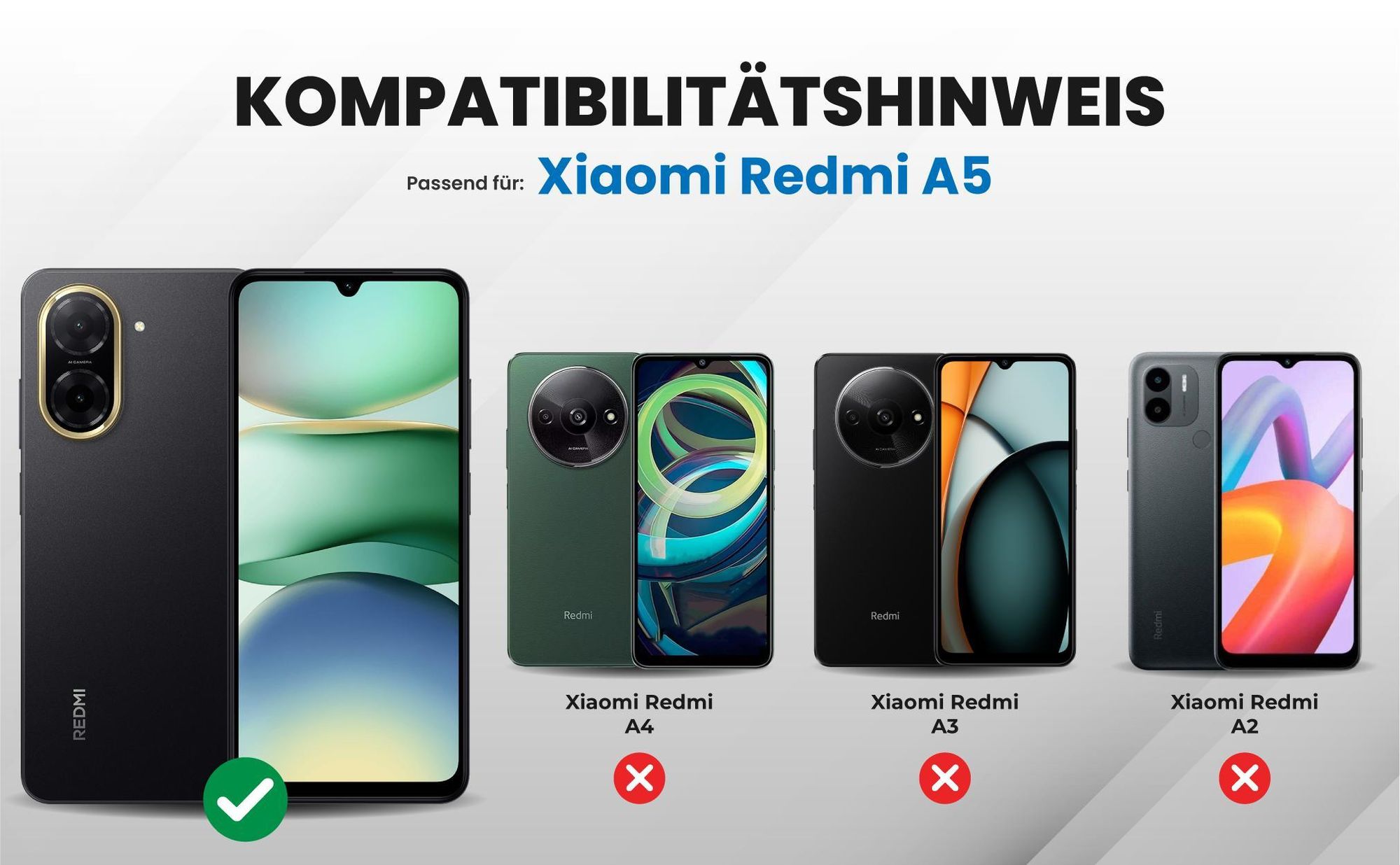 Kompatibilitätshinweise Hülle für Xiaomi Redmi A5