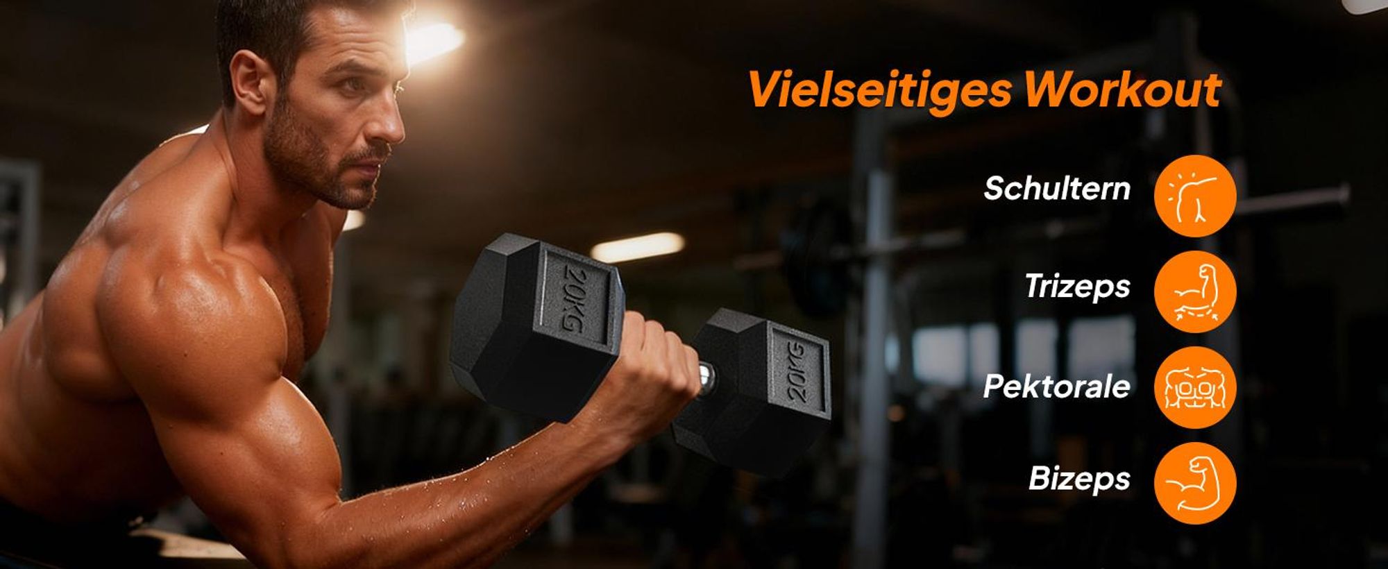 HOMCOM Hexagon Kurzhanteln Gusseisen Hanteln Griff gerändelt 1 x 20 KG