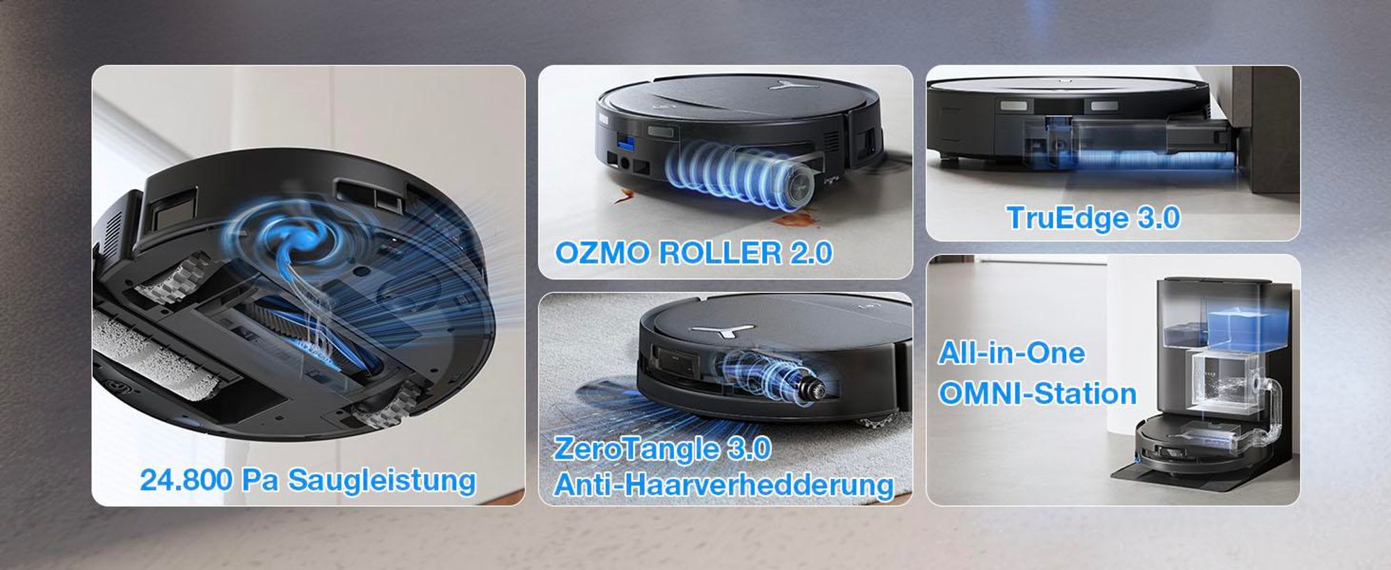 ECOVACS DEEBOT T80S Omni 24.800 Pa Saugroboter mit 2pcs Original-Reinigungslösung, Staubsauger Roboter mit Wischfunktion, Heißlufttrocknung, Schwarz