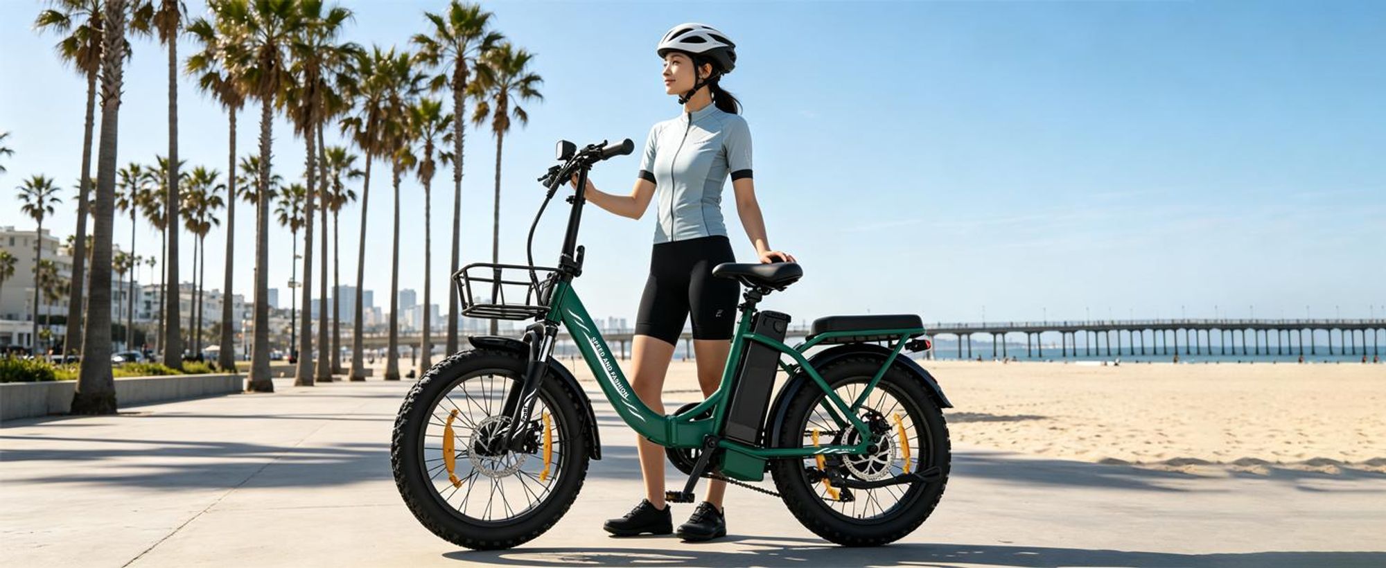 Runetic E-Bike, Foldable E-Bike, 36 V 13 Ah Akku bis zu 100 km, 20 x 3,0 Zoll, SHIMANO 7-Gang, 250 W Motor & 25 km/h - Grün