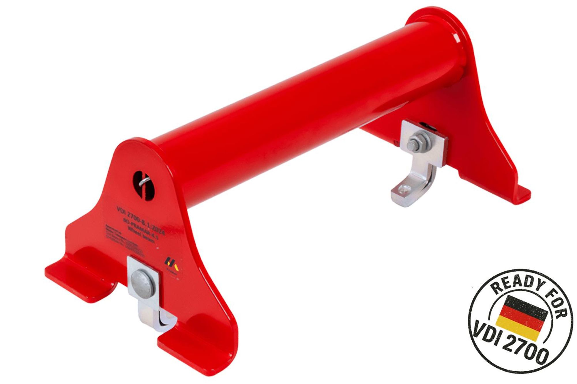 PRAMAR Radstopper rot VDI 2700 Radsicherung verstellbar für Abschleppwagen