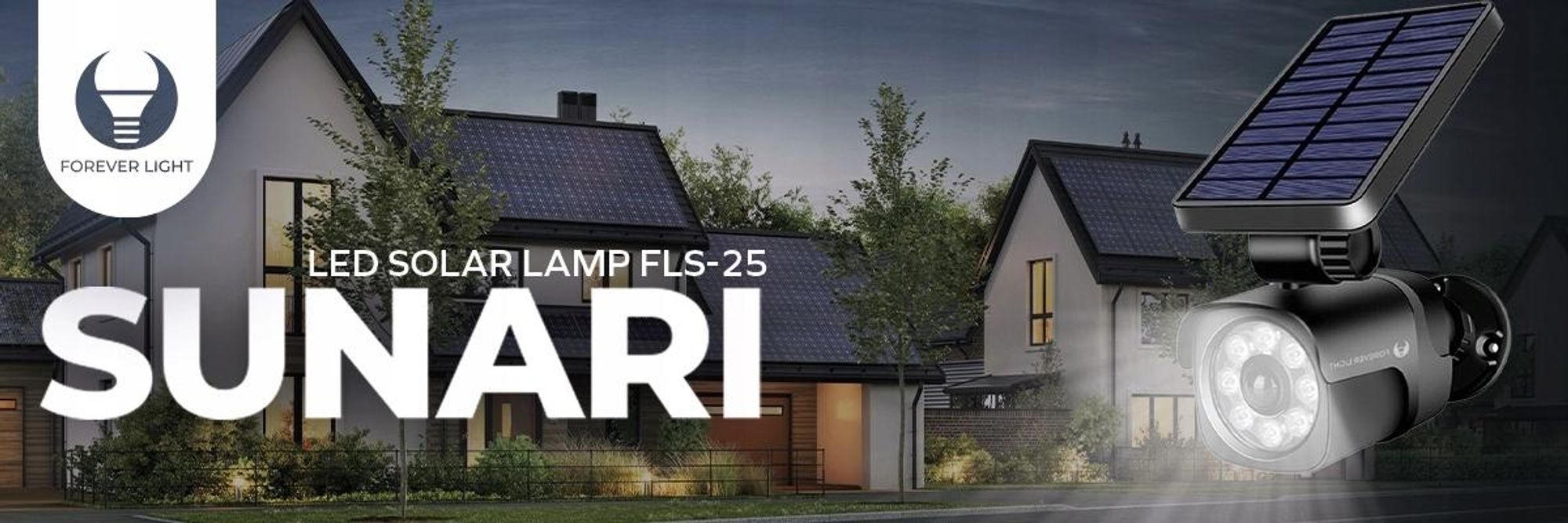 Lampa solarna LED SUNARI FLS-25 z atrapą kamery