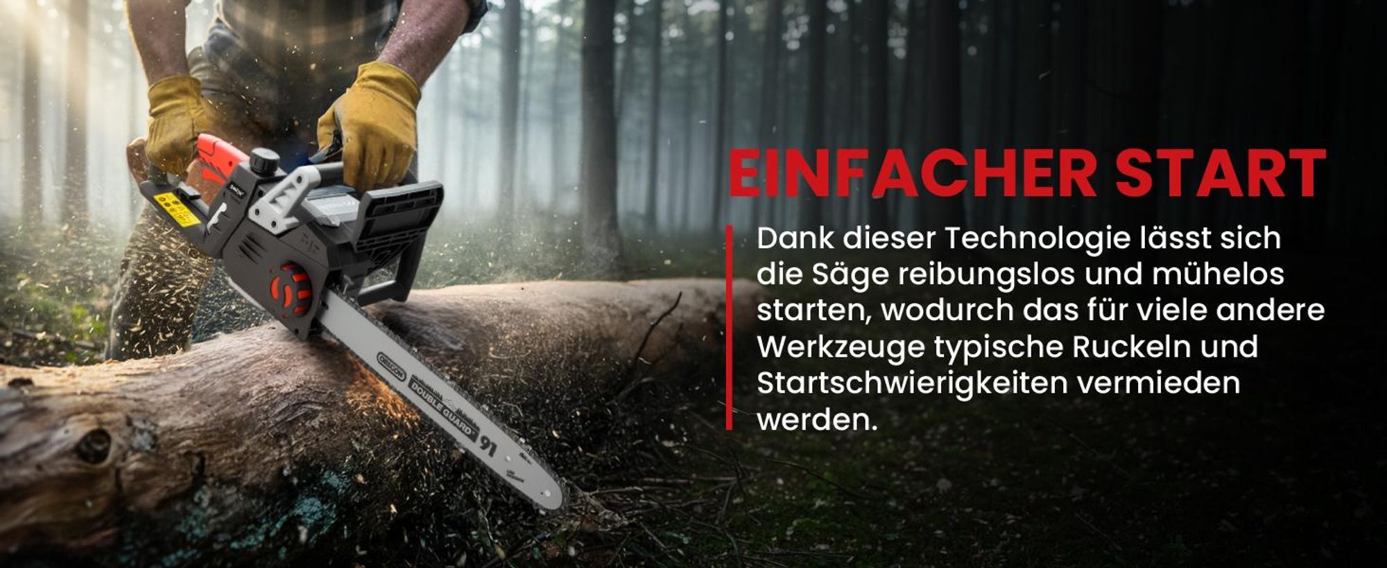 Elektrische Kettensäge Motorsäge mit Schnittlänge 40cm