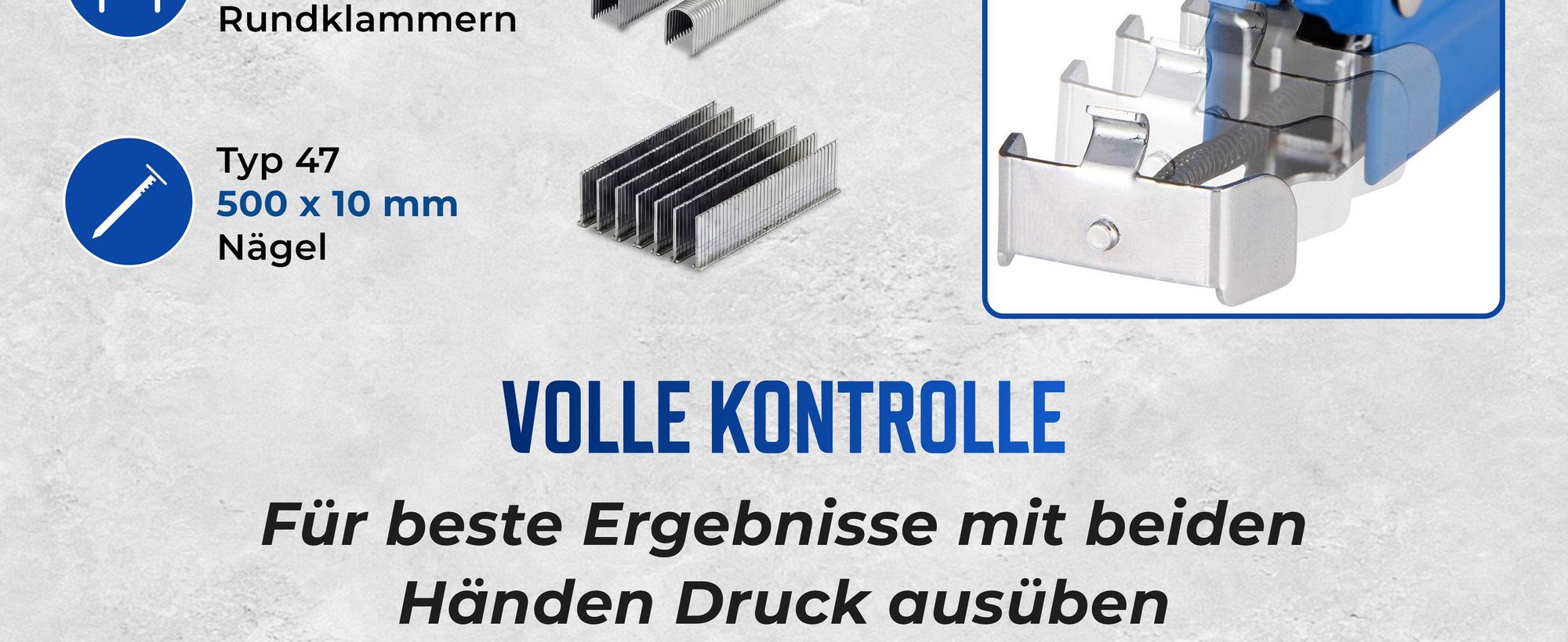 MONZANA® Tacker für Holz Handtacker 3in1 Tackerpistole mit Klammern