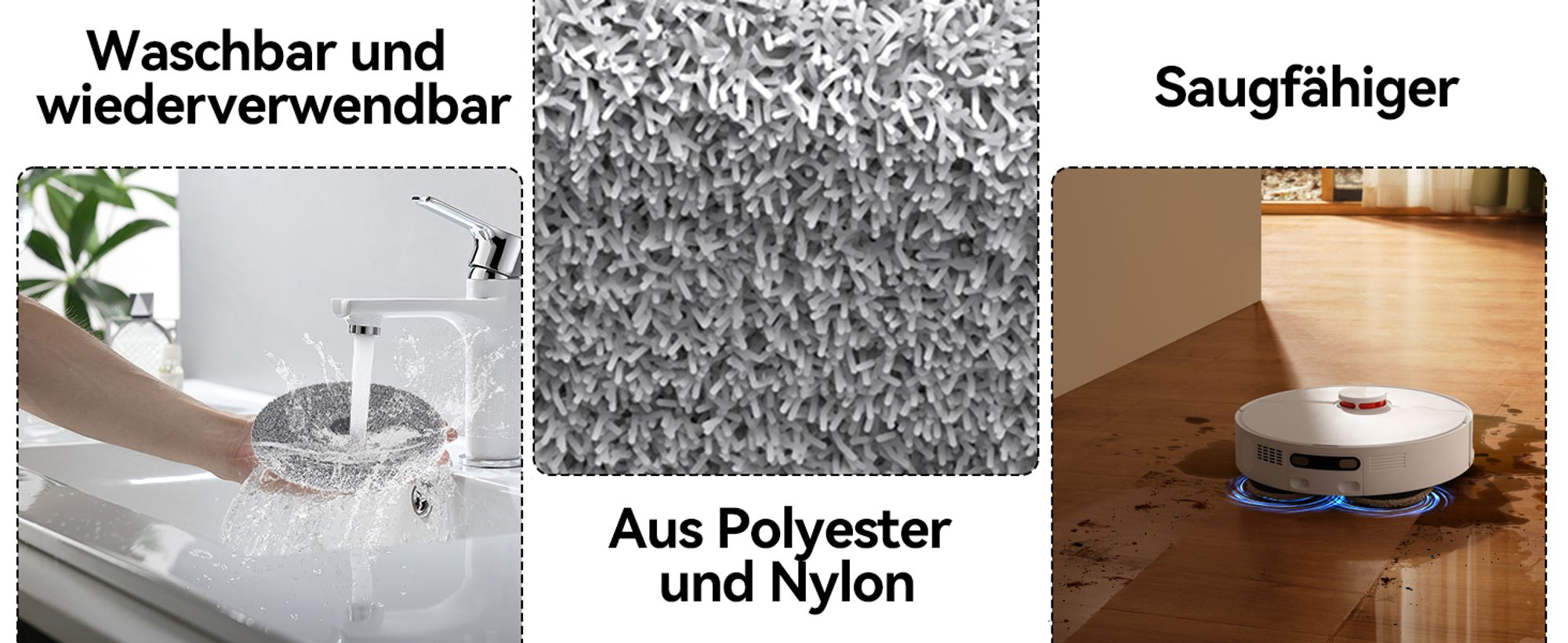JONR P20 PRO Original Zubehör, Wischtücher, roboter Staubsauger Ersatzteile, Wischpad Bodenreinigung, 2 Stück