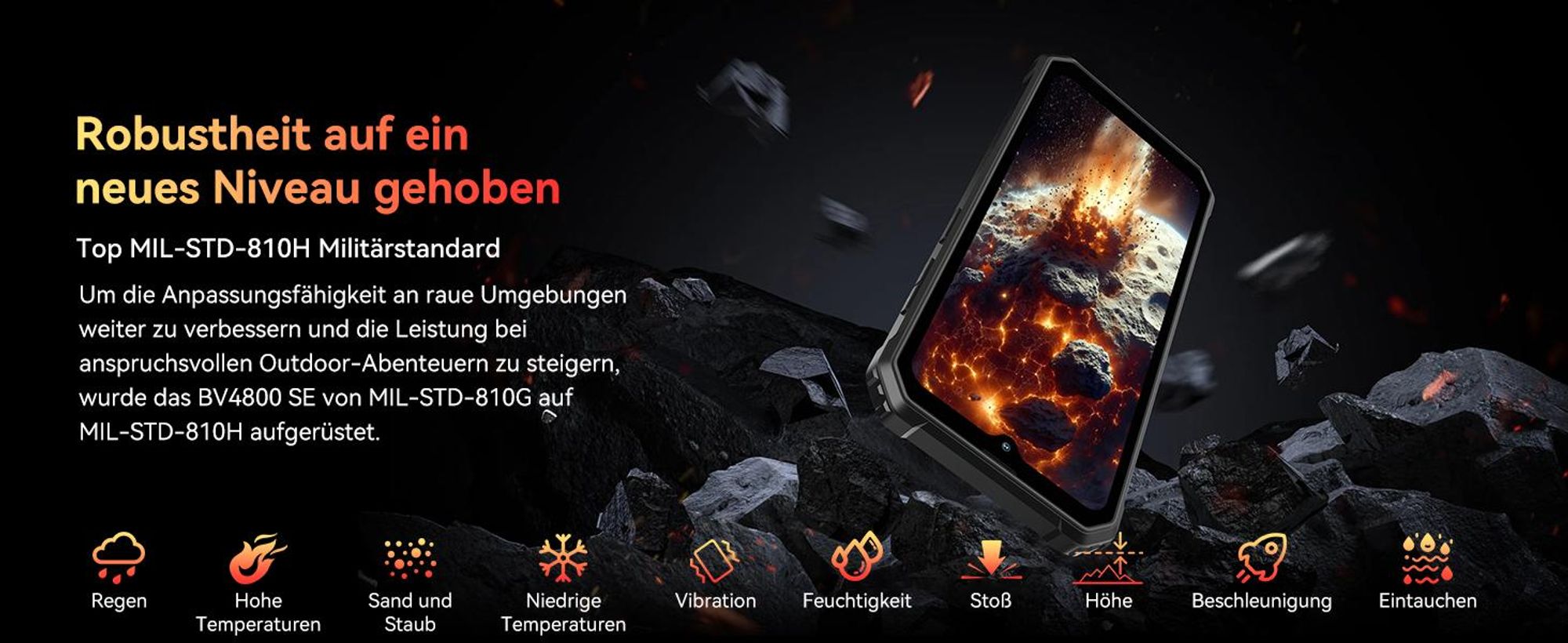 Blackview BV4800 SE Outdoor Handy, 6.56 Zoll, 90 Hz, 5100 mAh, 12GB+64GB, 16 MP+8MP,Helio Octa Core,Face ID,Smart-K BOX