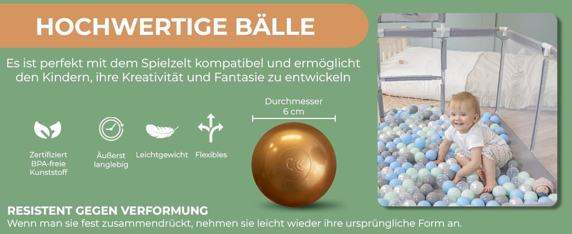 Selonis laufstall baby großer spielplatz mit 100 bälle bälle laufgitter für kinder, grau: weiß/grau/minze